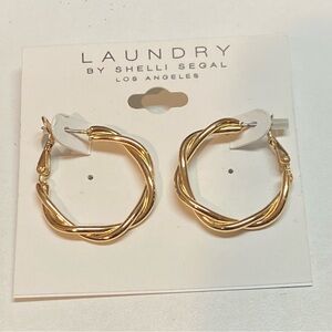 gold-tone twisted hoop earrings Laundry by Shelli Segal NWT